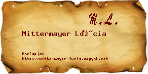 Mittermayer Lúcia névjegykártya